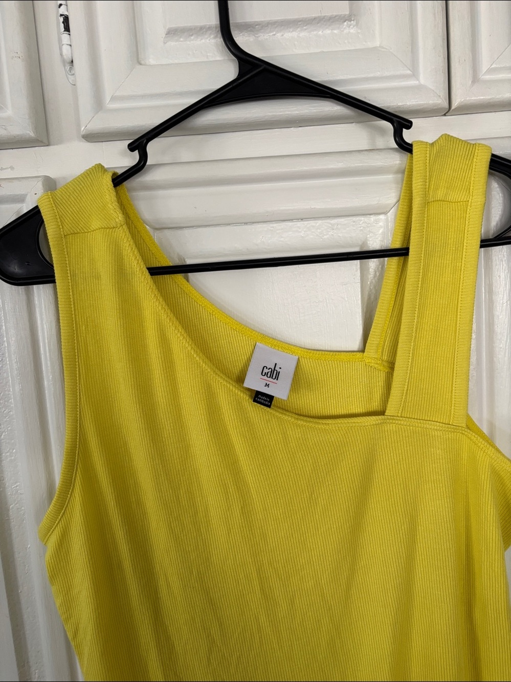 CAbi Lemon Yellow Double-Strap Asymmetric Tank - Picture 3 of 7